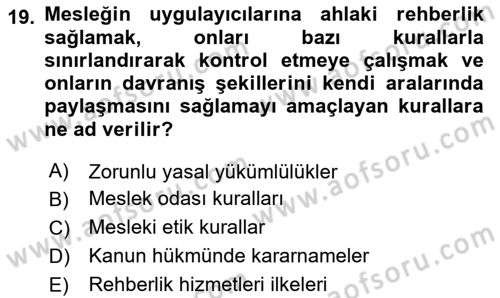 Sağlık Kurumlarında İletişim Dersi 2025 - 2026 Yılı Yaz Okulu Sınav Soruları 19. Soru