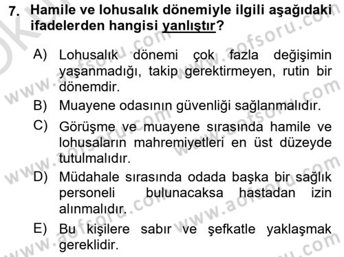 Sağlık Kurumlarında İletişim Dersi 2025 - 2026 Yılı Yaz Okulu Sınav Soruları 7. Soru