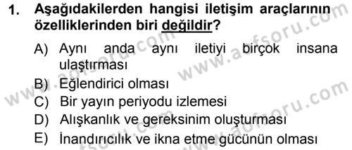 İletişim Ortamları Tasarımı Dersi 2012 - 2013 Yılı (Final) Dönem Sonu Sınav Soruları 1. Soru
