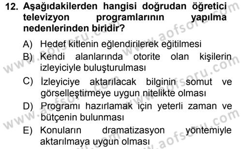 İletişim Ortamları Tasarımı Dersi 2012 - 2013 Yılı (Final) Dönem Sonu Sınav Soruları 12. Soru
