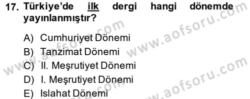 İletişim Ortamları Tasarımı Dersi 2013 - 2014 Yılı (Vize) Ara Sınav Soruları 17. Soru
