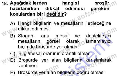 İletişim Ortamları Tasarımı Dersi 2013 - 2014 Yılı (Vize) Ara Sınav Soruları 18. Soru