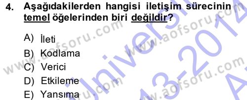 İletişim Ortamları Tasarımı Dersi 2013 - 2014 Yılı (Vize) Ara Sınav Soruları 4. Soru