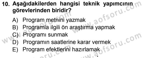 İletişim Ortamları Tasarımı Dersi 2013 - 2014 Yılı Tek Ders Sınav Soruları 10. Soru