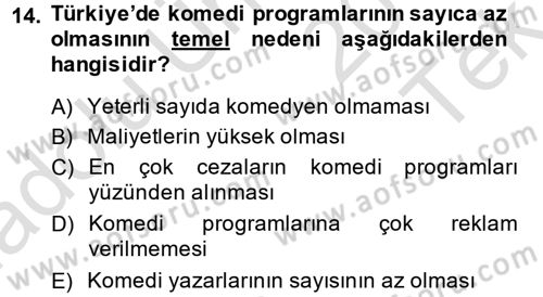 İletişim Ortamları Tasarımı Dersi 2013 - 2014 Yılı Tek Ders Sınav Soruları 14. Soru