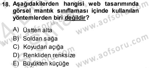 İletişim Ortamları Tasarımı Dersi 2013 - 2014 Yılı Tek Ders Sınav Soruları 18. Soru
