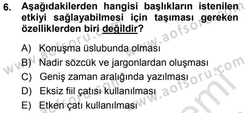 İletişim Ortamları Tasarımı Dersi 2013 - 2014 Yılı Tek Ders Sınav Soruları 6. Soru