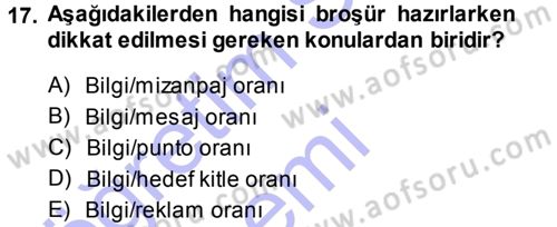 İletişim Ortamları Tasarımı Dersi 2014 - 2015 Yılı (Vize) Ara Sınav Soruları 17. Soru