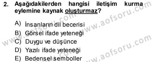 İletişim Ortamları Tasarımı Dersi 2014 - 2015 Yılı (Vize) Ara Sınav Soruları 2. Soru