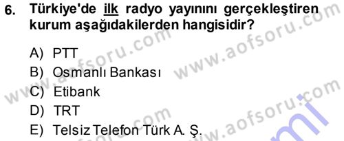 İletişim Ortamları Tasarımı Dersi 2014 - 2015 Yılı (Vize) Ara Sınav Soruları 6. Soru