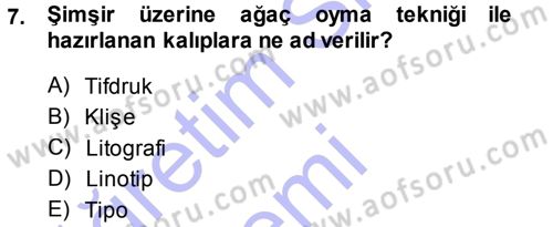 İletişim Ortamları Tasarımı Dersi 2014 - 2015 Yılı (Vize) Ara Sınav Soruları 7. Soru