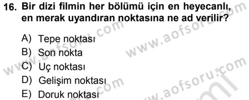 İletişim Ortamları Tasarımı Dersi 2014 - 2015 Yılı Tek Ders Sınav Soruları 16. Soru