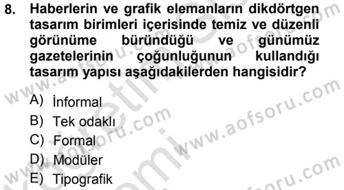 İletişim Ortamları Tasarımı Dersi 2014 - 2015 Yılı Tek Ders Sınav Soruları 8. Soru