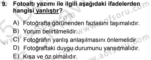 İletişim Ortamları Tasarımı Dersi 2014 - 2015 Yılı Tek Ders Sınav Soruları 9. Soru