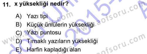 İletişim Ortamları Tasarımı Dersi 2015 - 2016 Yılı (Vize) Ara Sınav Soruları 11. Soru