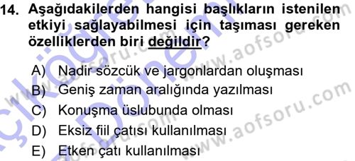 İletişim Ortamları Tasarımı Dersi 2015 - 2016 Yılı (Vize) Ara Sınav Soruları 14. Soru