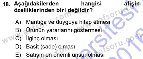 İletişim Ortamları Tasarımı Dersi 2015 - 2016 Yılı (Vize) Ara Sınav Soruları 18. Soru