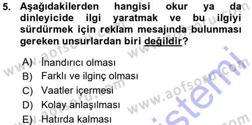 İletişim Ortamları Tasarımı Dersi 2015 - 2016 Yılı (Vize) Ara Sınav Soruları 5. Soru
