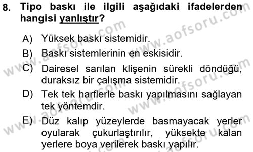 İletişim Ortamları Tasarımı Dersi 2015 - 2016 Yılı (Vize) Ara Sınav Soruları 8. Soru