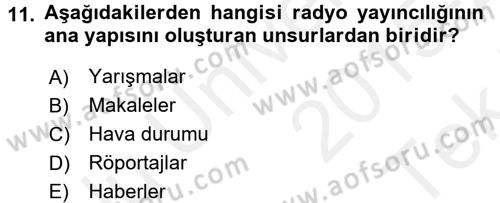 İletişim Ortamları Tasarımı Dersi 2015 - 2016 Yılı Tek Ders Sınav Soruları 11. Soru