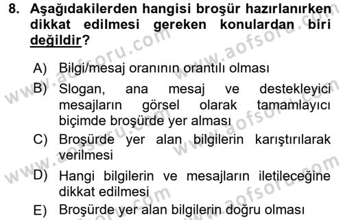 İletişim Ortamları Tasarımı Dersi 2015 - 2016 Yılı Tek Ders Sınav Soruları 8. Soru