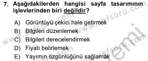 İletişim Ortamları Tasarımı Dersi 2016 - 2017 Yılı 3 Ders Sınav Soruları 7. Soru