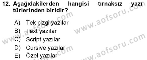 İletişim Ortamları Tasarımı Dersi 2016 - 2017 Yılı (Vize) Ara Sınav Soruları 12. Soru