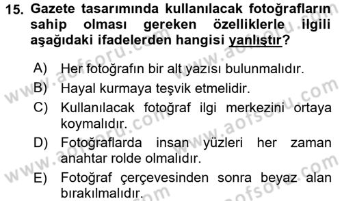 İletişim Ortamları Tasarımı Dersi 2016 - 2017 Yılı (Vize) Ara Sınav Soruları 15. Soru