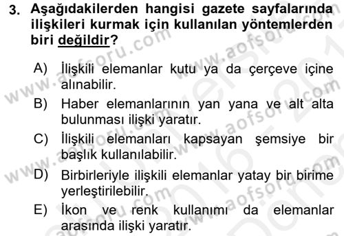 İletişim Ortamları Tasarımı Dersi 2016 - 2017 Yılı (Final) Dönem Sonu Sınav Soruları 3. Soru