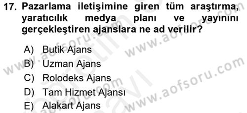 İletişim Ortamları Tasarımı Dersi 2017 - 2018 Yılı 3 Ders Sınav Soruları 17. Soru