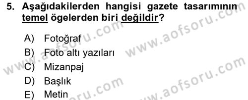 İletişim Ortamları Tasarımı Dersi 2017 - 2018 Yılı 3 Ders Sınav Soruları 5. Soru