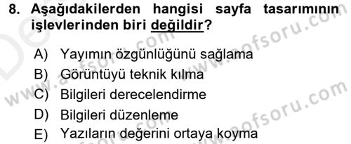 İletişim Ortamları Tasarımı Dersi 2017 - 2018 Yılı 3 Ders Sınav Soruları 8. Soru