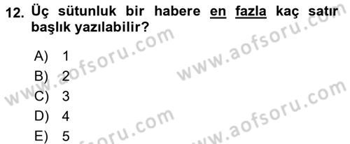 İletişim Ortamları Tasarımı Dersi 2017 - 2018 Yılı (Vize) Ara Sınav Soruları 12. Soru