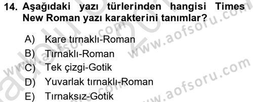 İletişim Ortamları Tasarımı Dersi 2017 - 2018 Yılı (Vize) Ara Sınav Soruları 14. Soru