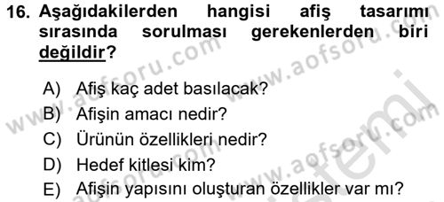 İletişim Ortamları Tasarımı Dersi 2017 - 2018 Yılı (Vize) Ara Sınav Soruları 16. Soru