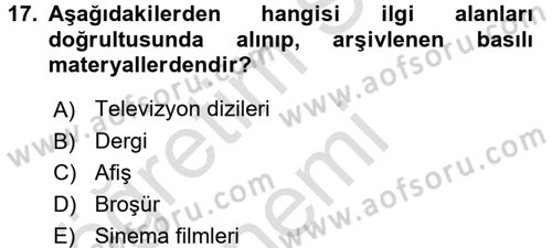 İletişim Ortamları Tasarımı Dersi 2017 - 2018 Yılı (Vize) Ara Sınav Soruları 17. Soru