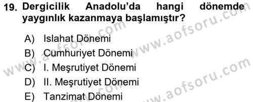 İletişim Ortamları Tasarımı Dersi 2017 - 2018 Yılı (Vize) Ara Sınav Soruları 19. Soru