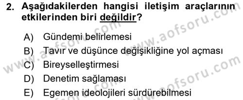 İletişim Ortamları Tasarımı Dersi 2017 - 2018 Yılı (Vize) Ara Sınav Soruları 2. Soru