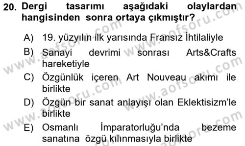 İletişim Ortamları Tasarımı Dersi 2017 - 2018 Yılı (Vize) Ara Sınav Soruları 20. Soru