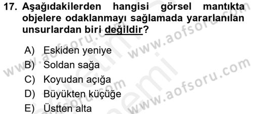 İletişim Ortamları Tasarımı Dersi 2017 - 2018 Yılı (Final) Dönem Sonu Sınav Soruları 17. Soru