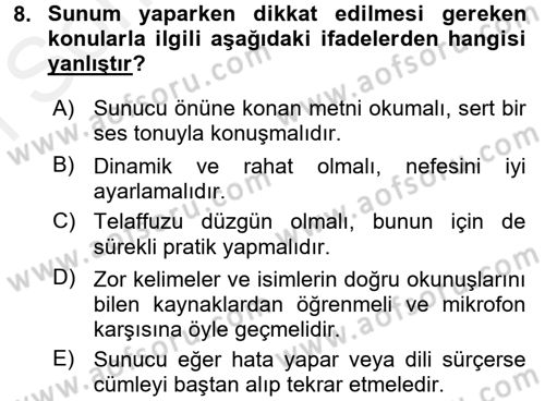 İletişim Ortamları Tasarımı Dersi 2017 - 2018 Yılı (Final) Dönem Sonu Sınav Soruları 8. Soru