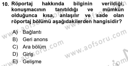 İletişim Ortamları Tasarımı Dersi 2018 - 2019 Yılı Yaz Okulu Sınav Soruları 10. Soru