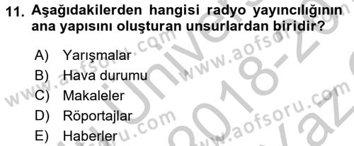 İletişim Ortamları Tasarımı Dersi 2018 - 2019 Yılı Yaz Okulu Sınav Soruları 11. Soru