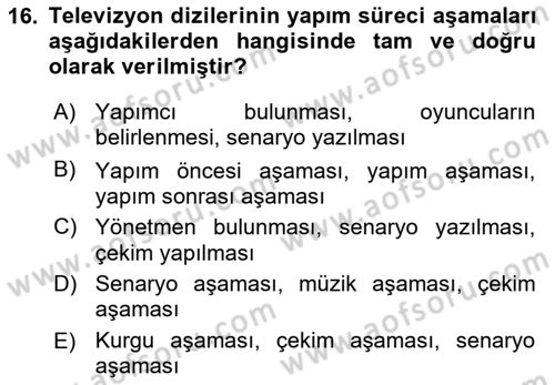 İletişim Ortamları Tasarımı Dersi 2018 - 2019 Yılı Yaz Okulu Sınav Soruları 16. Soru
