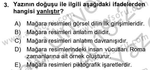 İletişim Ortamları Tasarımı Dersi 2018 - 2019 Yılı Yaz Okulu Sınav Soruları 3. Soru