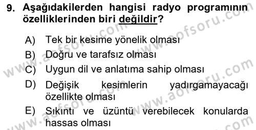 İletişim Ortamları Tasarımı Dersi 2018 - 2019 Yılı Yaz Okulu Sınav Soruları 9. Soru