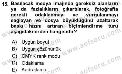 İletişim Ortamları Tasarımı Dersi 2019 - 2020 Yılı (Vize) Ara Sınav Soruları 15. Soru