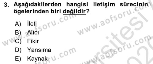 İletişim Ortamları Tasarımı Dersi 2019 - 2020 Yılı (Vize) Ara Sınav Soruları 3. Soru