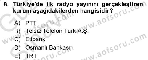 İletişim Ortamları Tasarımı Dersi 2019 - 2020 Yılı (Vize) Ara Sınav Soruları 8. Soru
