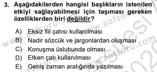İletişim Ortamları Tasarımı Dersi 2019 - 2020 Yılı (Final) Dönem Sonu Sınav Soruları 3. Soru